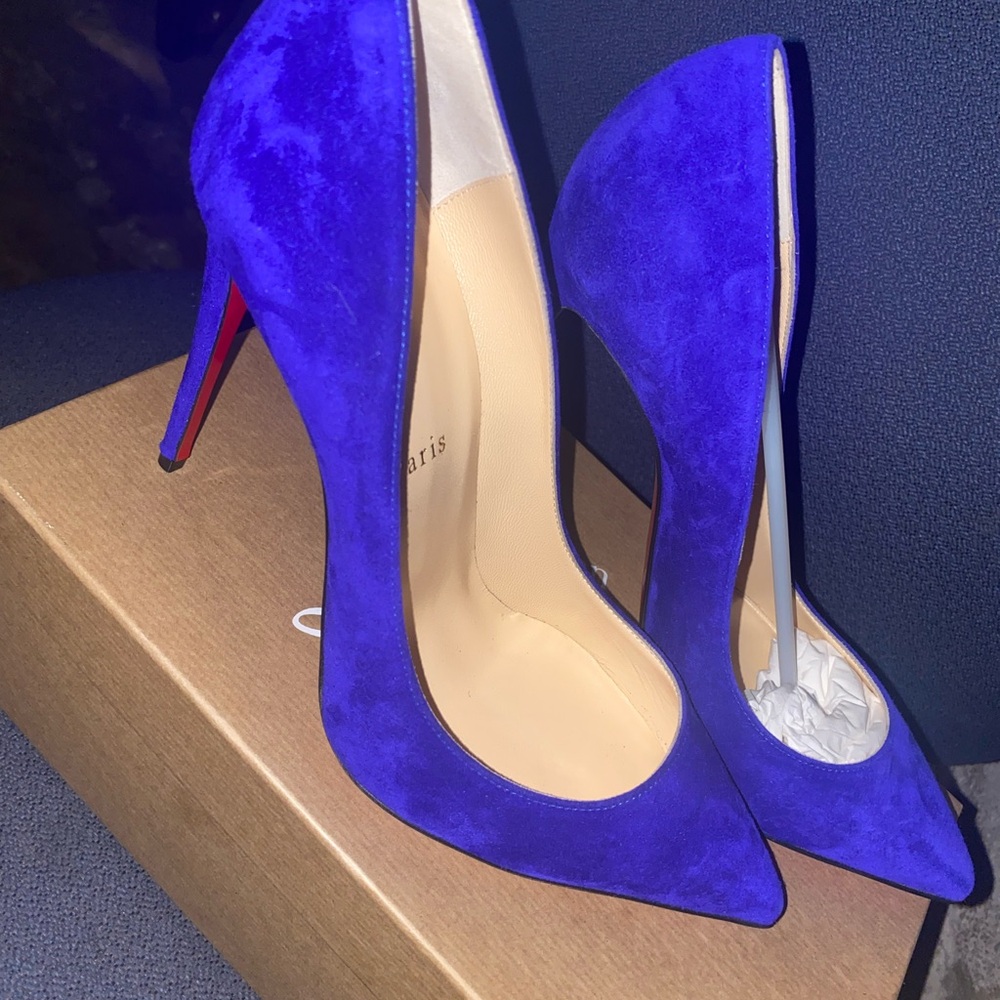 Christian Louboutin Royal Blue Suede Heels